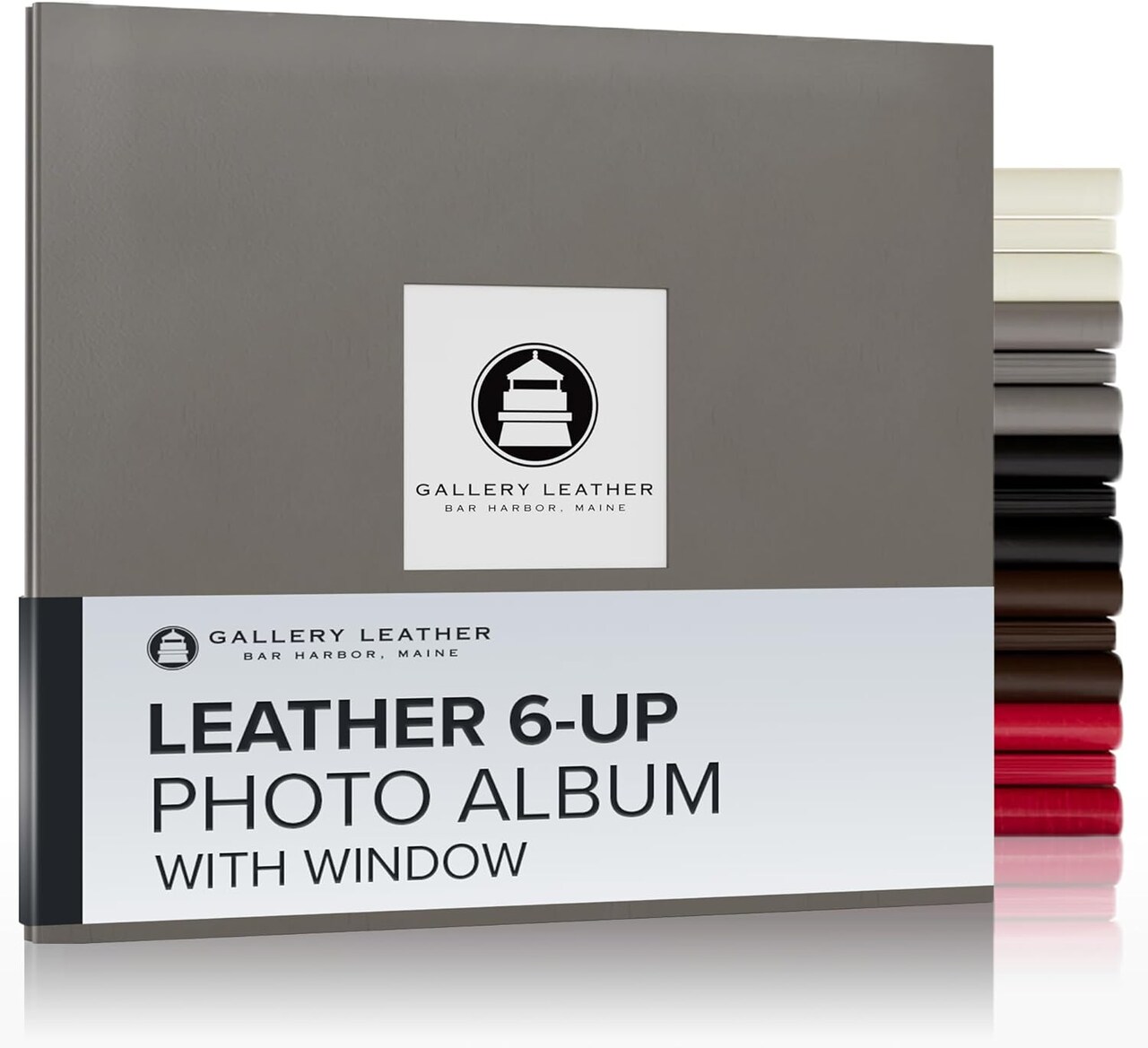 Gallery Leather Yarmouth 6 UP Photo Albums, Holds 4x6” photos, Bonded Leather, Post-Bound, 20 pages, - 12.75" x 14.5"